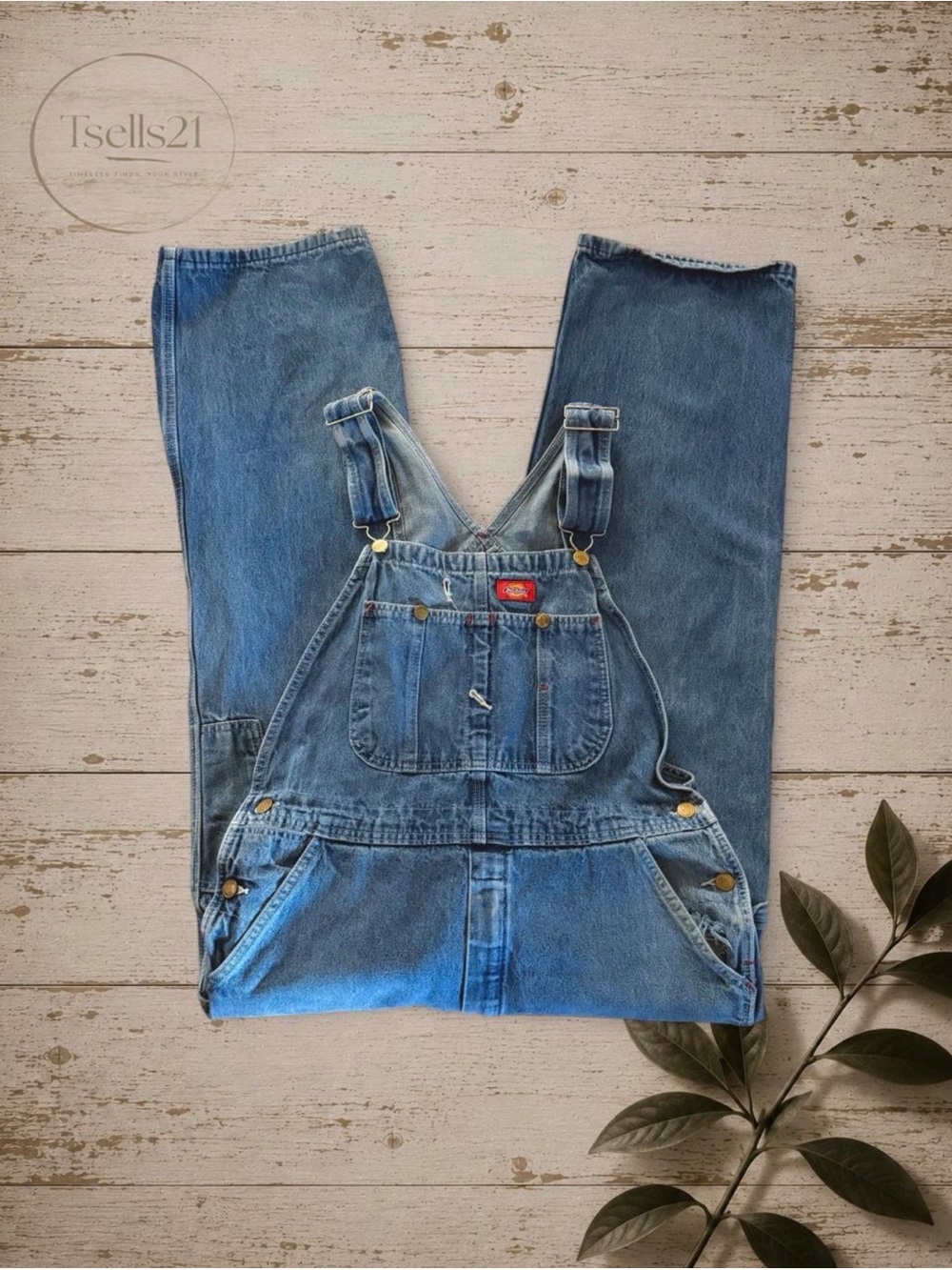 Dickies Indigo Denim Bib Overalls - Size 36x30
